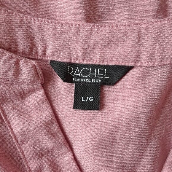 Rachel Rachel Roy Dusty Pink Short Sleeve Blouse Top L - Picture 6 of 8